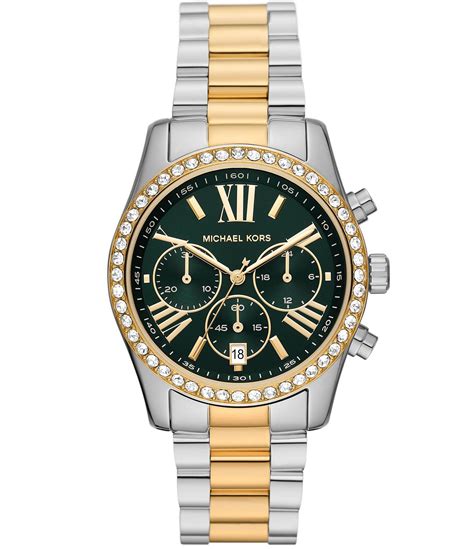 michael kors two tone womens lexington watch|oversized lexington two tone watch.